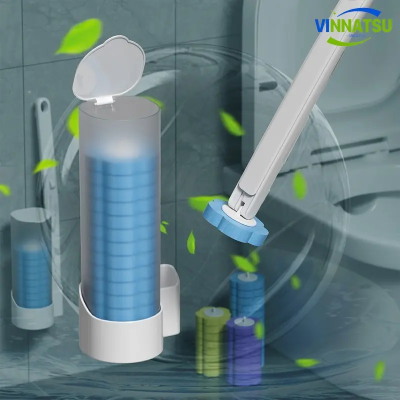 Vinnatsu Pembersih Toilet Sekali Pakai Spons Pembersih Kamar Mandi 6 Pcs Spons Isi Ulang Pembersih WC Disposable Bathroom Brush Sikat Toilet Sponge Anti Lecet 4