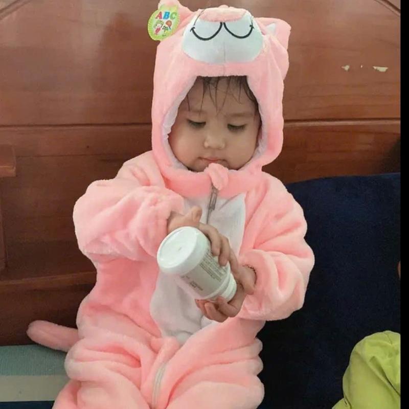body lông nhung hình thú Mèo Hồng dành cho bé từ 4-30kg Voi 2