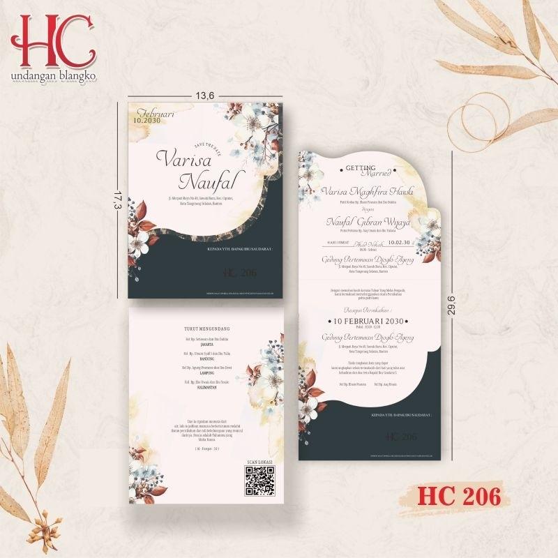 Undangan Pernikahan Kekinian HC 206 Elegan Modern Paket Lengkap 100 PCS Gratis Label & Plastik - JanjiKita | Default