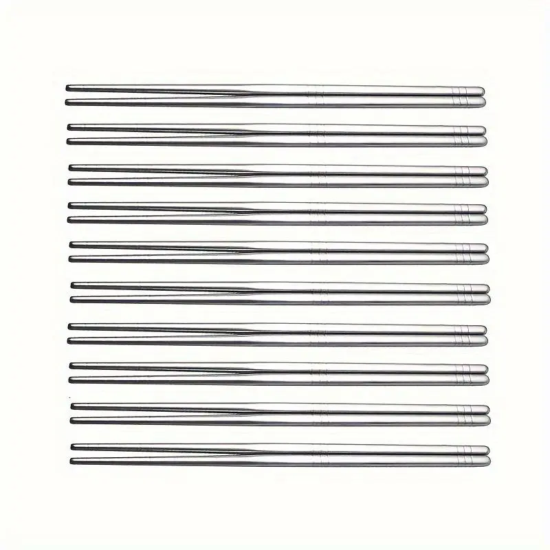 Stainless Steel Chopsticks, 5 Pairs Reusable Metal Chopsticks, Lightweight Easy To Use Metal Chop Stick Utensils for Home Kitchen 5