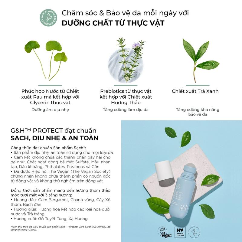 Lăn khử mùi và giảm tiết mồ hôi G&H GOODNESS & HEALTH PROTECT ANTIPERSPIRANT DEODORANT ROLL-ON 100ml Cho Bé Xịt Thơm 4