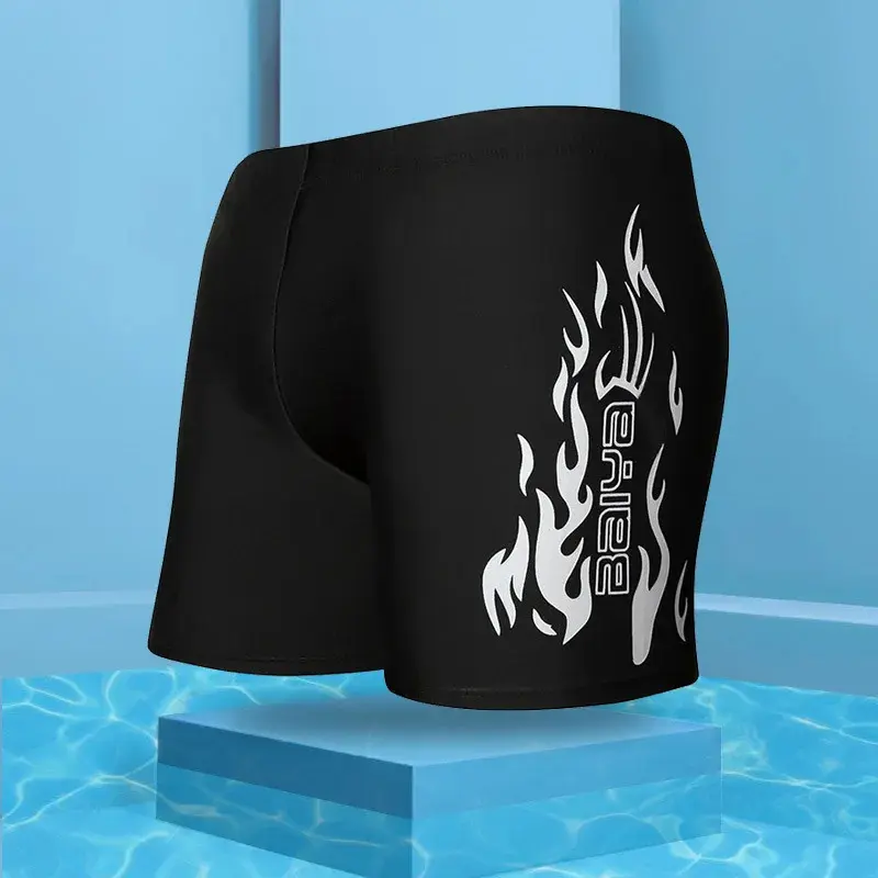 Men Elastic Swimming Trunks Swimwear Beach Swim Sport Short Briefs Surfing Summer Swimsuit Boxer Shorts Bathing Suit 4