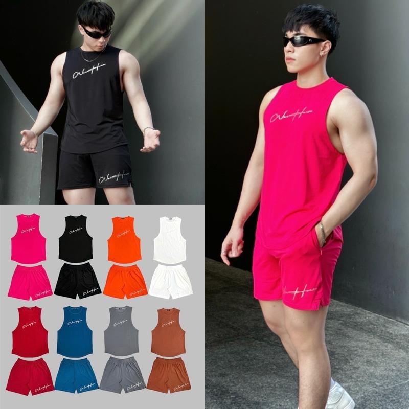 Quần short,áo tank top, Bộ đồ thể thao WH,sét bộ gym nam áo tank top,chất liệu thun lạnh ,thoáng mát phù hợp tập gym,bóng chuyền,bóng rổ. Sport,