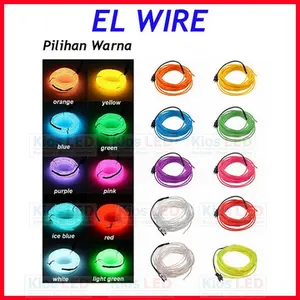PAKET El Wire BULAT FLESIBEL 3 Meter plus Inverter Baterai - SET FLEXIBLE EL WIRE 2.3MM & INVERTER