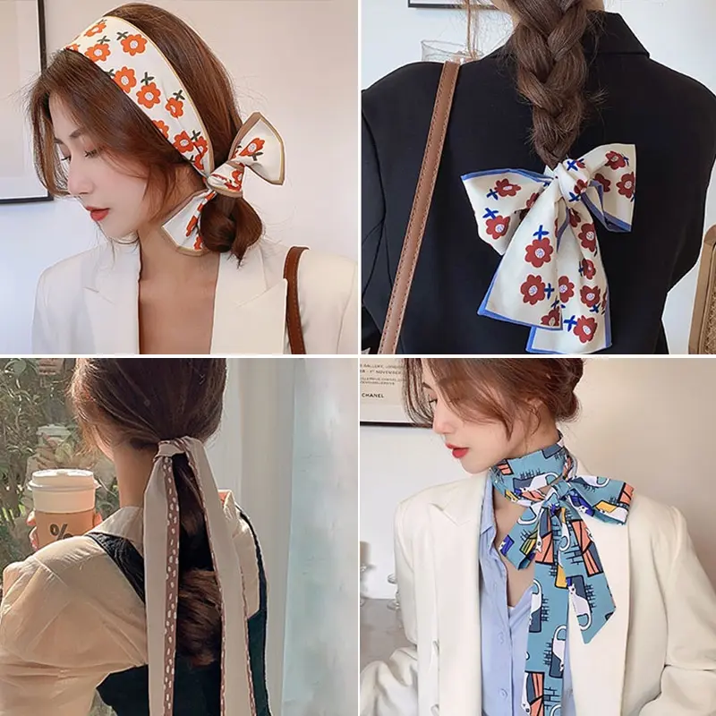 Scarf Rambut Premium Satin Syal / Scrunchie / Ikat Rambut / Bandana Korea Silk Hair Ribbon 4