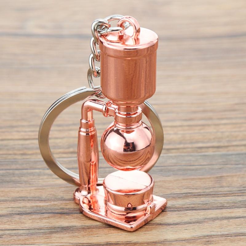 Dụng cụ pha cà phê sáng tạo 3D Móc chìa khóa Sữa bình quà tặng cà phê Dụng cụ pha cà phê Barista mini bằng kim loại Phụ kiện móc chìa khóa sáng tạo cho cô gái Quà tặng Women Hoa 7