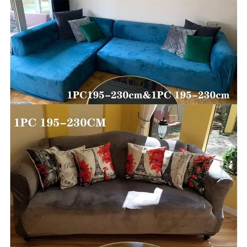 Bọc Ghế Sofa Vải Nhung, Bọc Bụi, Co Giãn, Bọc Đi Văng Hệ Thống, Vỏ Sofa Hình Chữ L, Vỏ Ghế Sofa Ghế Dài, Thích Hợp Cho Phòng Khách, 1 Cái 7