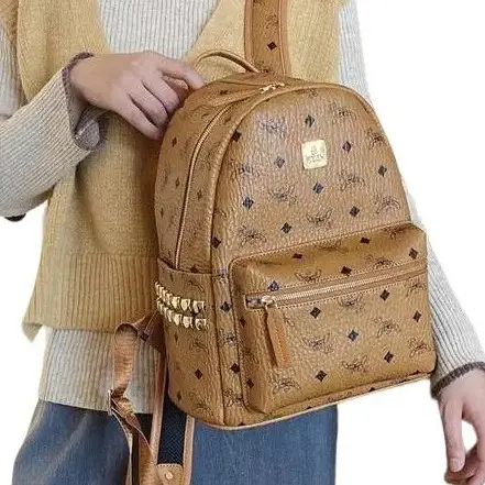 Balo Nam Nữ Da PU Họa Tiết Chữ M Thời Trang Phong Cách Hàn Quốc SIZE 40 - Đựng vừa sách vở A4, Atlat Địa Lý, laptop 14in 0