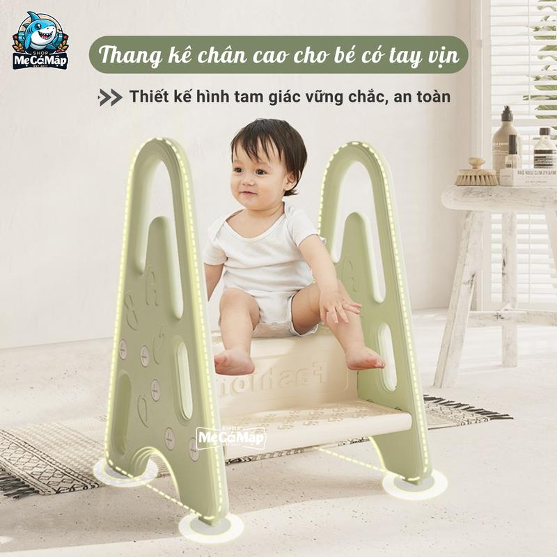 Thang kê chân cao có tay vịn hỗ trợ bé làm việc dễ dàng hơn, Trọng tải lên tới 75kg 3