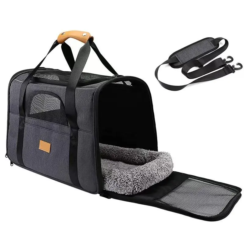 Portable Pet Carrier Bag, Breathable Pet Travel Bag, Comfortable & Expandable Double-sided Design Pet Carrier Bag for Cats & Small Dogs