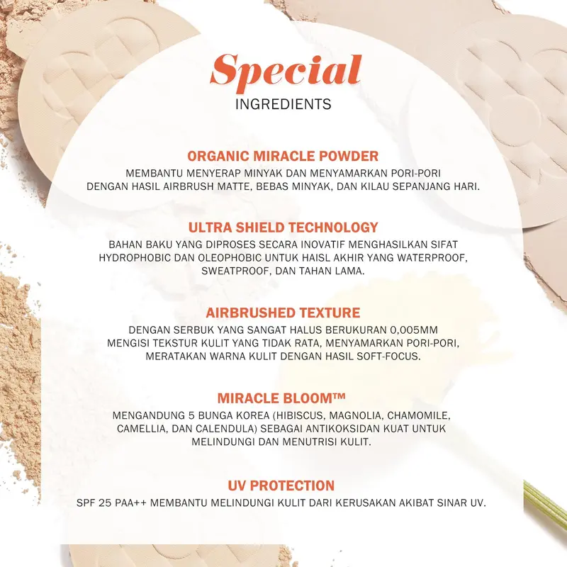 【GIFT】BNB barenbliss Korean Bloomatte Fine to Refine Compact Powder 「24H oil control」- Bedak Padat Waterproof | Bedak ringan dengan kontrol minyak hingga 24 jam, waterproof, sweatproof, dan dilengkapi SPF 25 PA++. 4