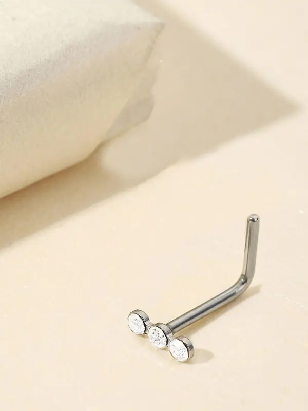Cute Heart & Butterfly Decor Nose Stud, Stainless Steel Nose Stud Ring Set, L Shape Nose Studs, Spiral Nose Screw Stud Pack, Different Size Nose Ring Set 7