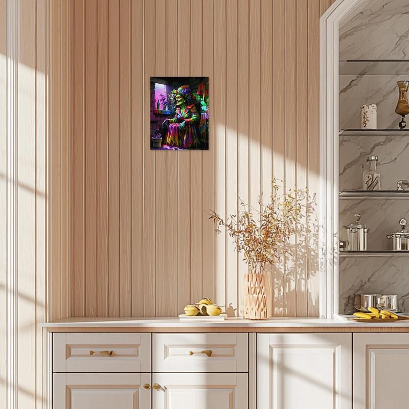 Witch Pattern DIY Painting by Numbers Kit, 1 Set DIY Halloween Paint by Numbers Kit without Frame, Wall Art Decoration for Home Living Room Bedroom 6