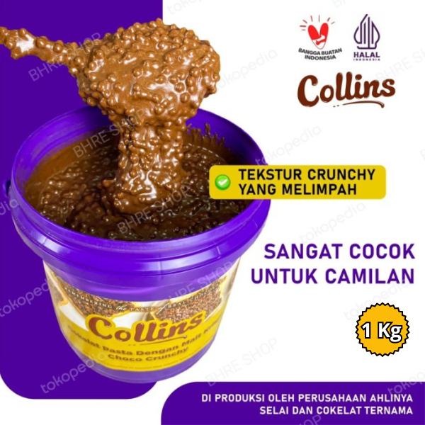 Collins Choco Crunchy 1 kg / Collins Dip Glaze / Collins Coklat / Collins Strawberry Susu Tiramisu Green Tea Taro 1 Kg 3