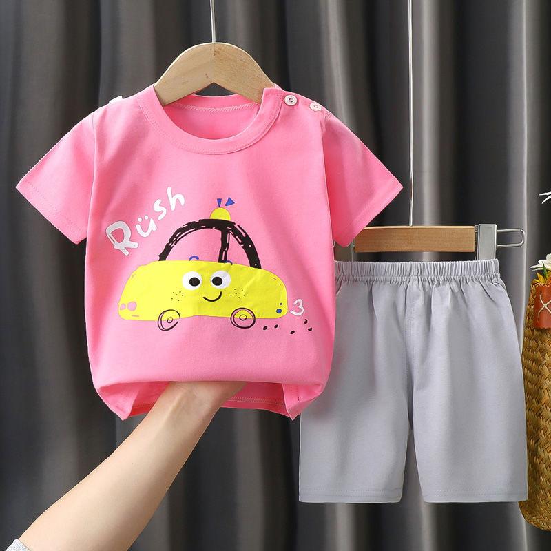 Product Introduction of Sut Lengan Pendek Kapas Lelaki, Sut Belah Musim Panas Bayi, Piyama Bayi, Set Dua Keping Kartun, Jenis Nipis, Sesuai untuk Kanak-kanak Kecil, Koleksi 5936 7