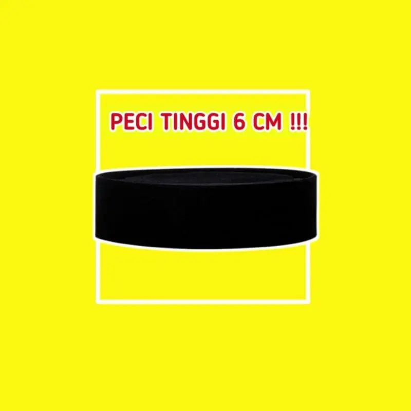 Songkok Hitam Tinggi 6 cm, 7 cm, 8 cm, 9 cm, Peci Hitam Pendek berkualitas bahan tebal dan halus Kopiah 1