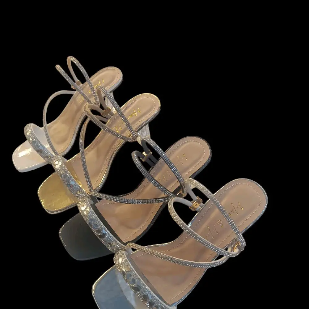 Giày cao gót nữ sandal quai dây xoàng gót 7p