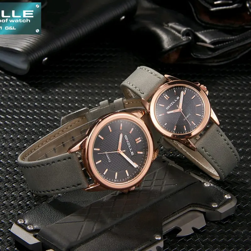 Snille Jam Tangan Kulit pasangan ( couple ) Pria & Wanita || bisa satuan.  Original Asli Anti Air Waterproof 1041 rose 7