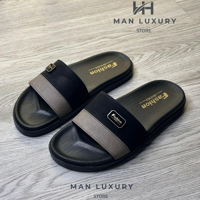 [Khâu Đế] Dép Nam Da sít nhăn Đen vá Nâu Cafe cao cấp mác Fashion Đế Kép 2 lớp Cao Hàng Đẹp Slipper Dép Lê Quai Ngang Đế Bằng Quai Ngang Đế Bằng dép nam đẹp​