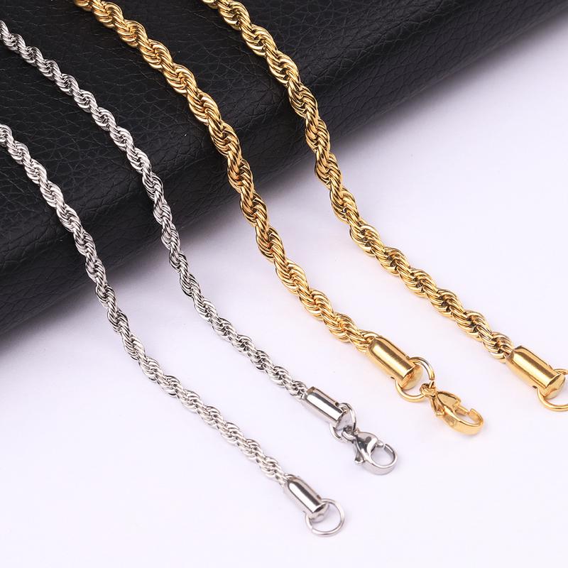 Dây Chuyền Xương Đòn Thời Trang, Dành Cho Nam Và Nữ, Phong Cách Hip Hop, Giữ Màu, Thép Titan Mạ Điện Điện, Dây Chuyền Xoắn Vàng, Vòng Cổ Xoắn Bằng Thép Không Gỉ 0