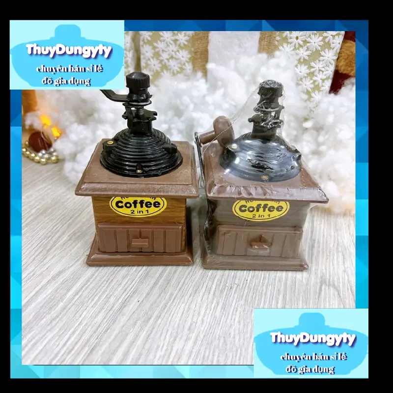 Cối xay tiêu cà phê vuông Huỳnh Anh - Cối xay 2 trong 1 xay tiêu , xay cafe 0