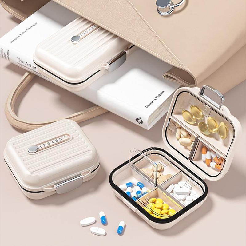 Portable Pill Box, 7 Grid Sub-packaging Pills Sealed Storage Box, Simple Moisture-proof Medicine Storage Box, Vitamin & Pill Organizer for Travel & Daily Use 3