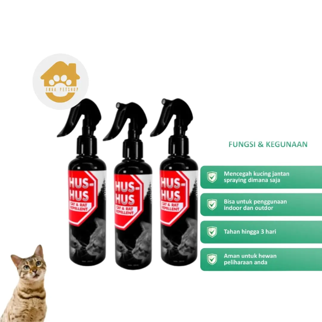 Hus - Hus Spray 250ml - Anti Poop Peep Sembarangan Kucing & Tikus