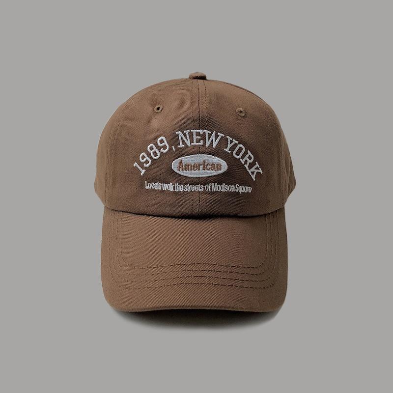 Korean Retro Baseball Cap for Men & Women - Autumn & Winter Versatile Street Style with "1989" Letter Embroidery, Duckbill Hat for Summer, Couple's Design 8