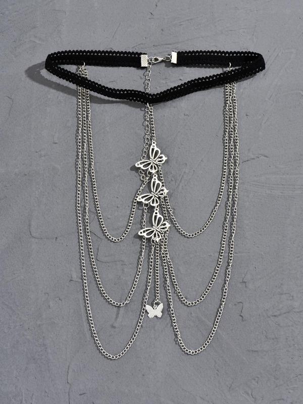 Women's Elegant Butterfly Decor Layered Thigh Chain for Women & Girls, Fashion Trendy All-match & Exquisite Jewelry for Gift for Party, Daily Decor 2