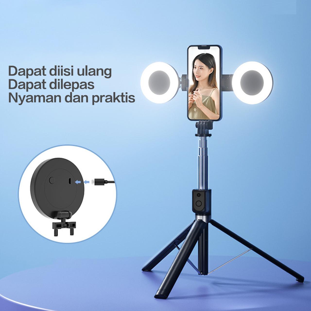 Bluetooth Selfie Stick Tripod Dengan Remote Control Panjang Ponsel Tripod Nirkabel Bluetooth Selfie Stick Handheld Tongsis 170cm