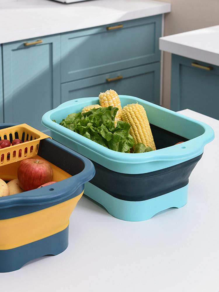 Product Introduction of Portable Kitchen Storage Tray Foldable Dishwashing Basin with Drain Plug, Space Saving Outdoor Multipurpose Folding Sink 15