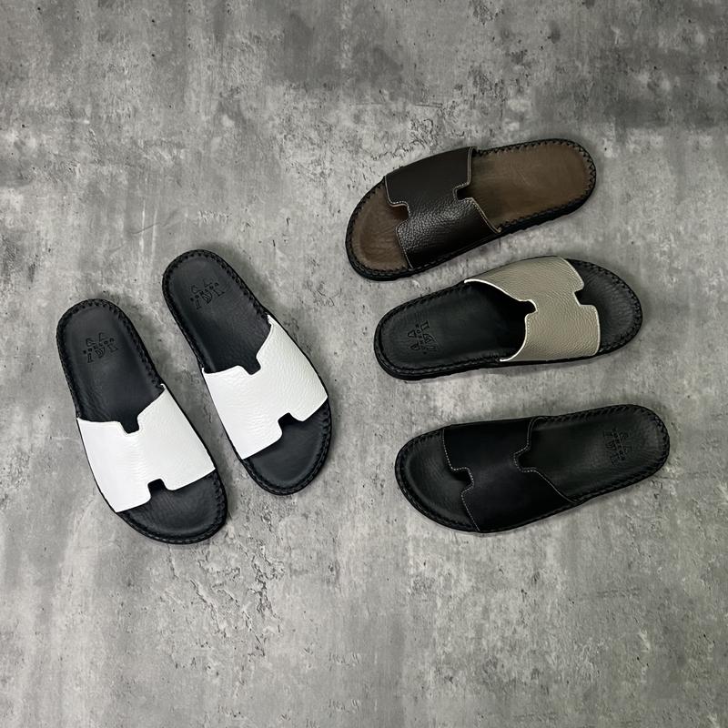 Dép Nam Da Bò Quai Ngang WOSHOE Dép doctor Nam Cao Su Đúc khâu chỉ, Êm Chân, Mũi tròn