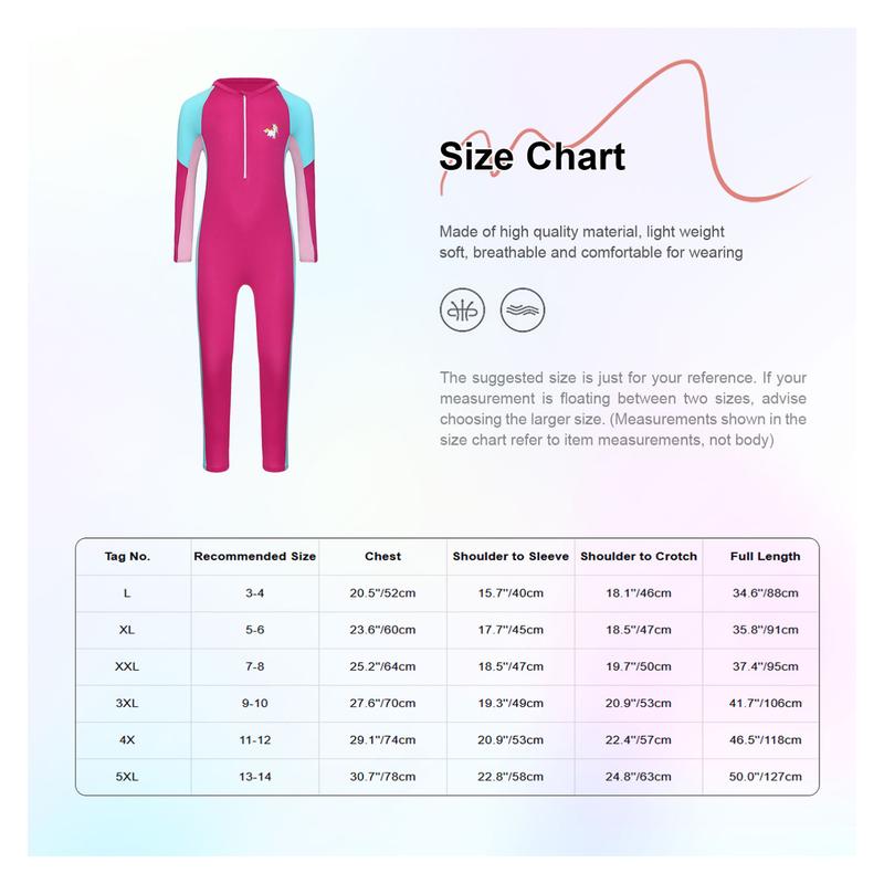 Product Introduction of Moggemol Surfing Swimsuit for Girls One Piece Full Body Swimwear Kids Anti-UV UPF 50+ Rash Guard 0