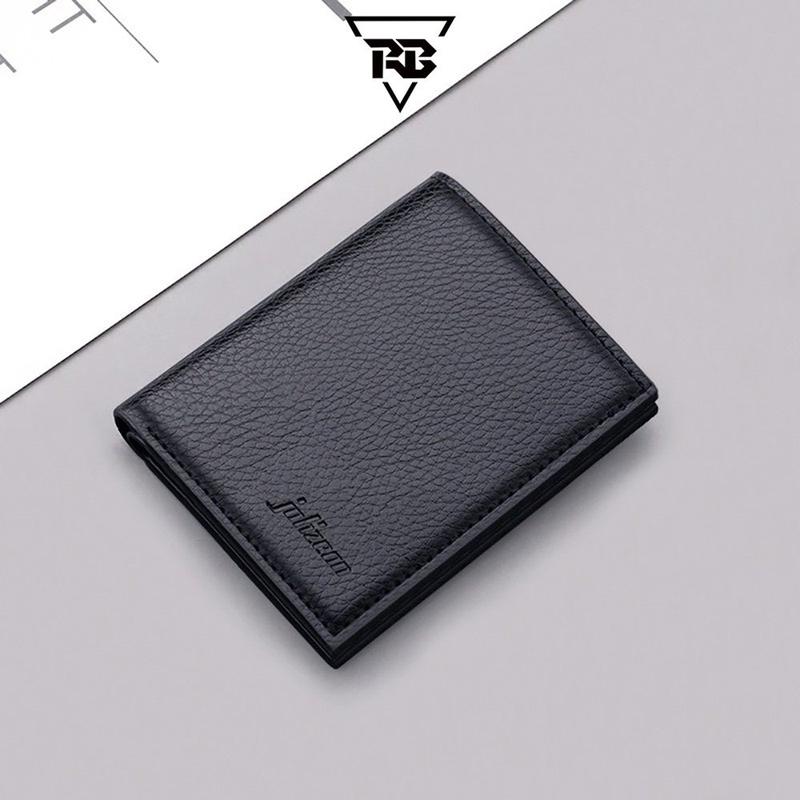 Ví Da Nam Mini Nhỏ Gọn Có Ngăn Khoá Wallet Chữ Nhật Nhiều Ngăn Hình Chữ Nhật