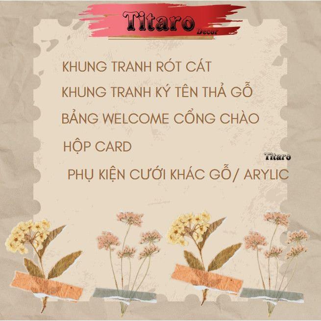 Bảng Welcome đám cưới  Hình chữ nhật khắc tên cô dâu và chú rể Phụ kiện decor trang trí tiệc BANG001 1