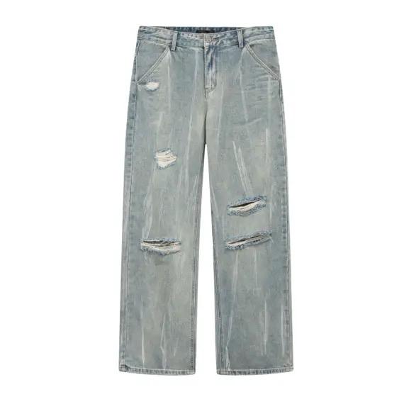 Quần Bò Denim DESTROYED BAGGY JEANS MIKENCO chính hãng Menswear Nam Pants Có Túi