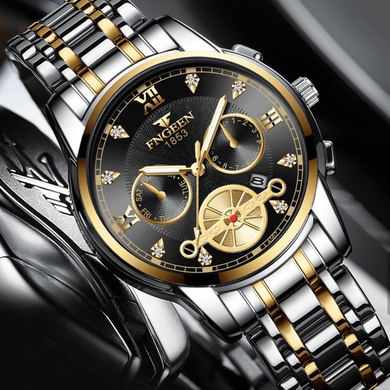 Đồng hồ pin nam FNGEEN F20 mặt tròn, có lịch dây thép ( kim nhỏ trang trí )TẶNG KHĂN MỊN LAU, HỘP ĐỒNG HỒ, PIN DỰ PHÒNG ĐỒNG HỒ ( SỐ LƯỢNG QUÀ TẶNG CÓ HẠN, KIỂM TRA GIỎ HÀNG TRƯỚC KHI THANH TOÁN )