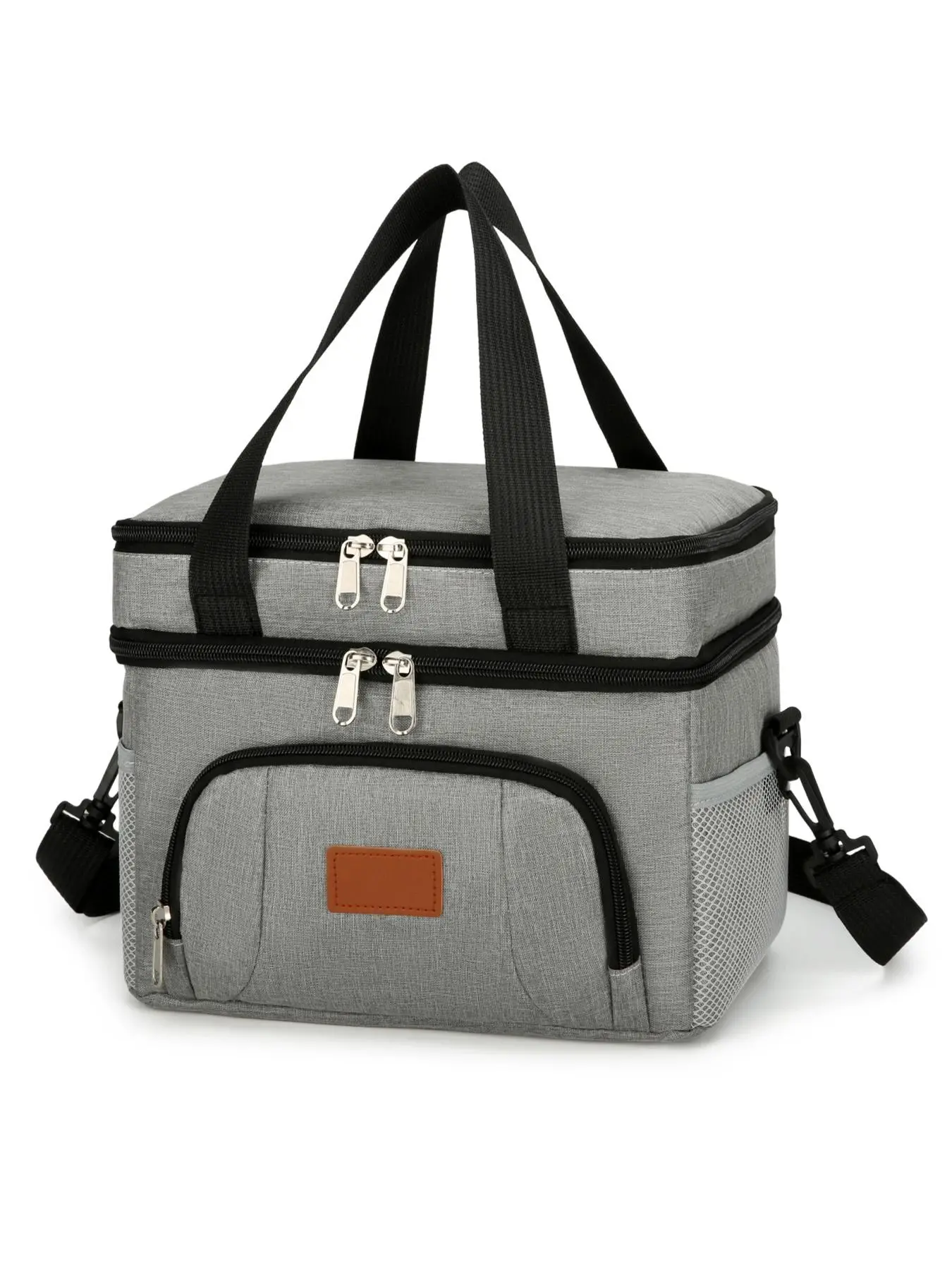 Durable Large Capacity Lunch Bag, Portable Insulated Bag with Adjustable Shoulder Strap, Leakproof Lunch Bag for Picnic, Travel, Outdoor, Work, Office, School, Durable