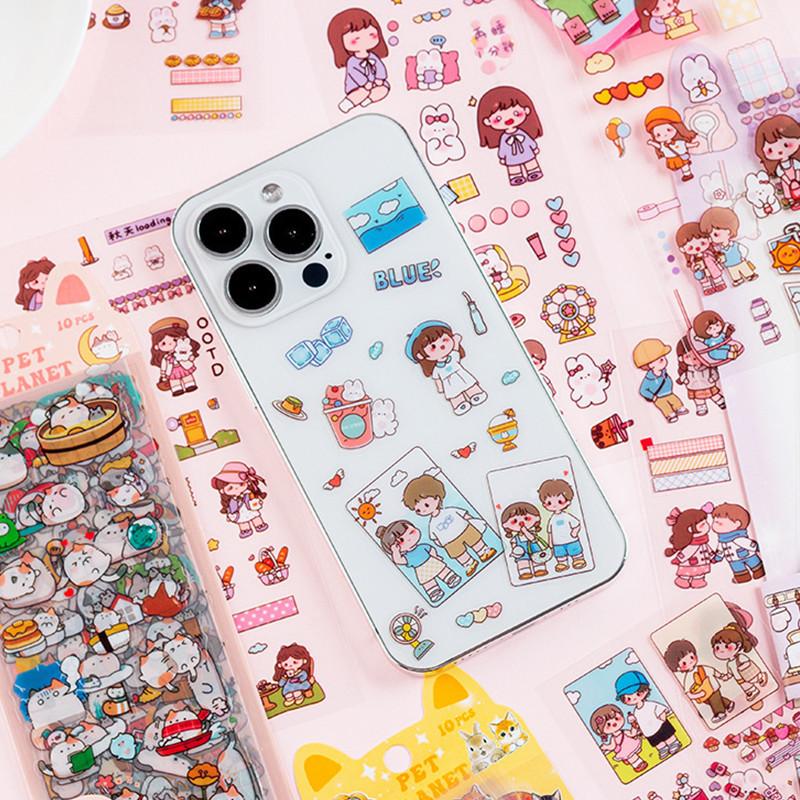 10 Sheets Kawaii Cartoon Pet Planet Series Stickers Journal Scrapbook Decor DIY Stickers 6