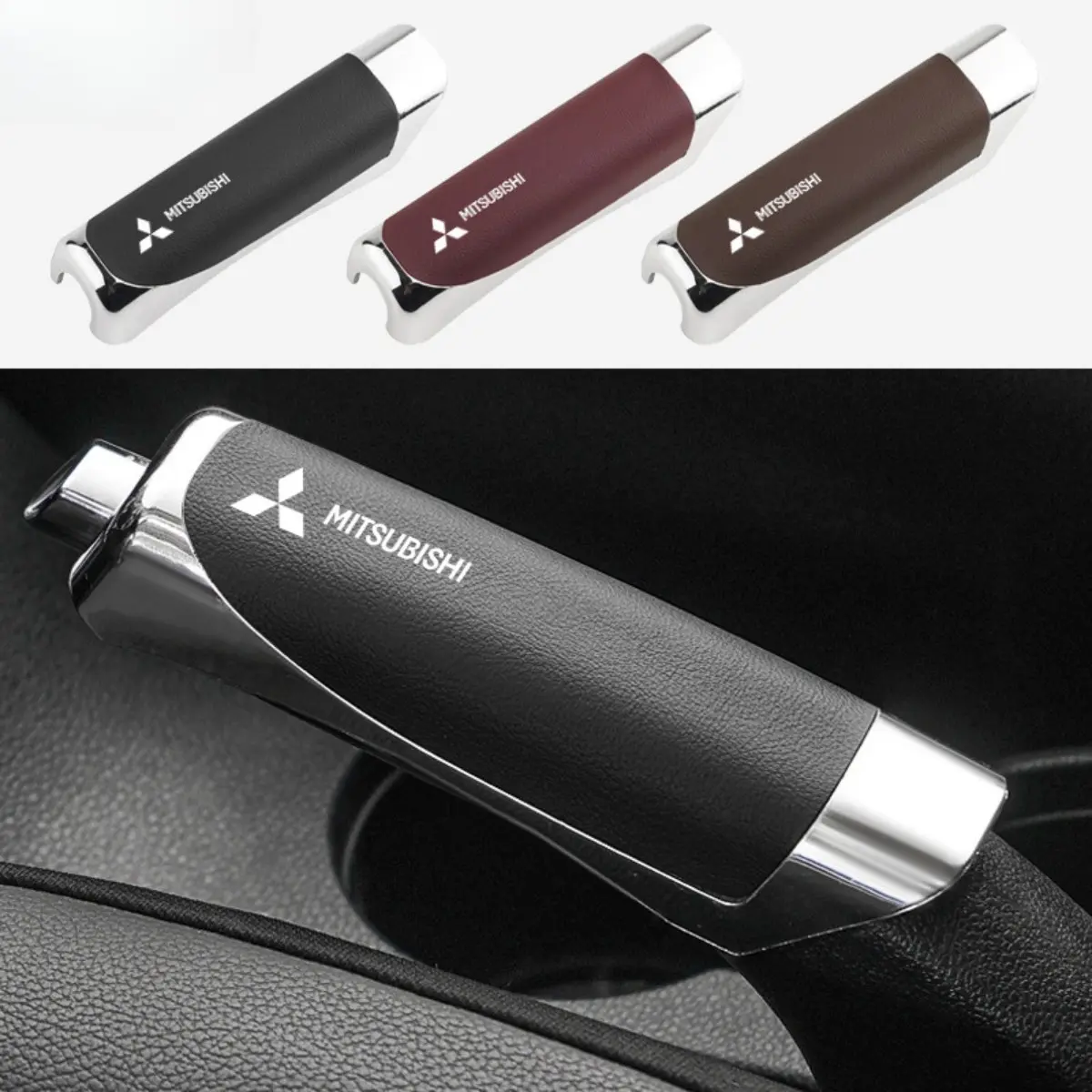 Bảo Vệ Bọc Phanh Tay Ô Tô Bằng Da, Mitsubishi, Chống Trượt, Dành Cho Mitsubishi Xpander, Triton, Lancer, Outlander, Asx, Mirage, Grandis, Attrage, Pajero, Bọc Trang Trí Phanh Tay