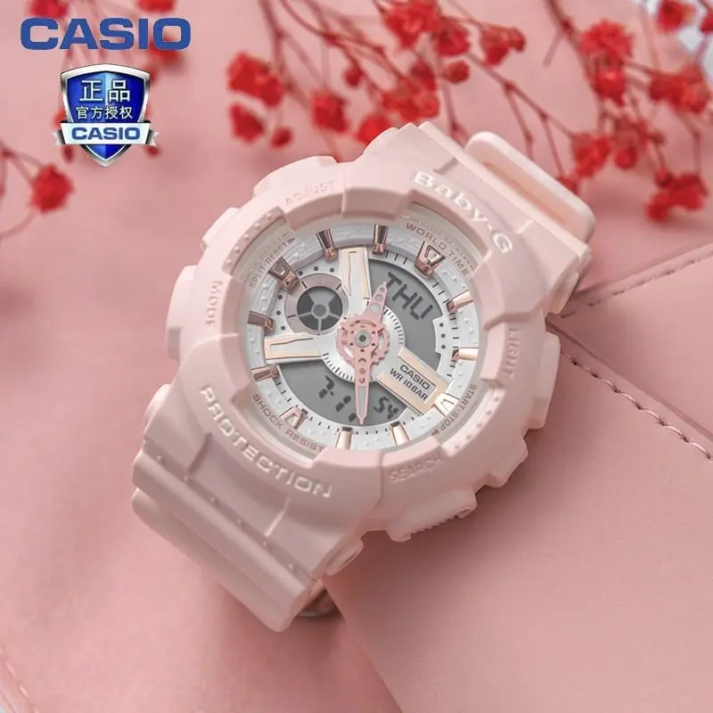 Jam Tangan Pergelangan tangan Bayi_G BA110 Rose Pink BA-110RG-4A, 100% Buatan Jepun, Jam Tangan Sukan Wanita, Set Penuh & Beg, Termasuk Beg
