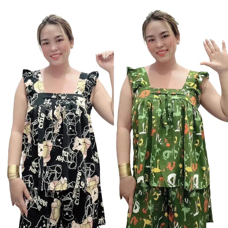 ĐỒ BỘ ĐÙI MANGO VỔ VUÔNG TAY CÁNH TIÊN XINH XẮN Quần Ngủ Áo