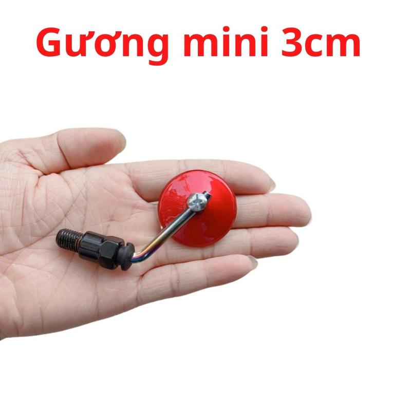 Gương mini lắp xe máy đường kính 3cm nhỏ gọn trang trí chân 10mm lắp cho các dòng xe như wave, exciter, sirius....