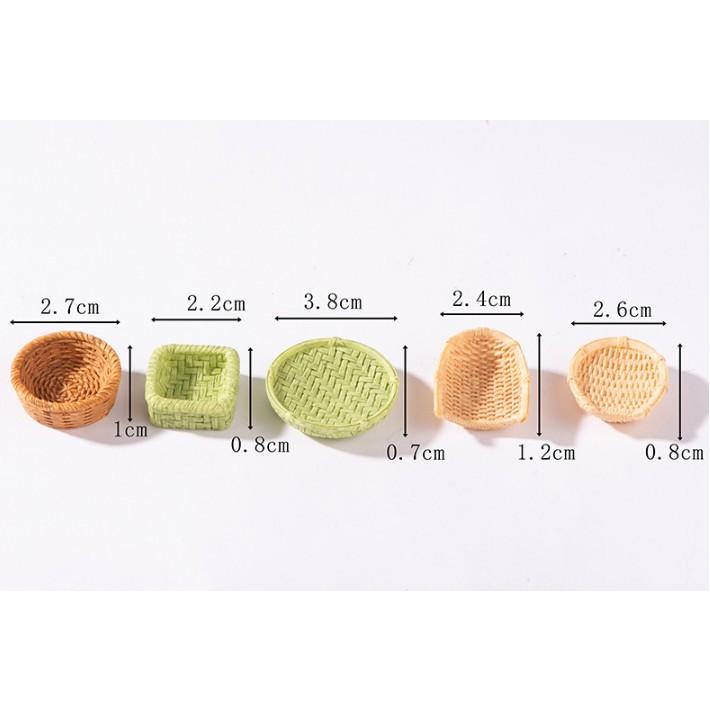 Mô hình bàn ghế tre, rổ tre, sọt tre size mini decor tiểu cảnh, trang trí nhà mô hình ( có clip thực tế ) 1