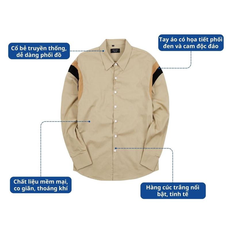 Product Introduction of Áo Sơ Mi Tay Dài AKUBA form Regular chất Cotton thoáng mát thiết kế hiện đại, phá cách | 02B0701 13