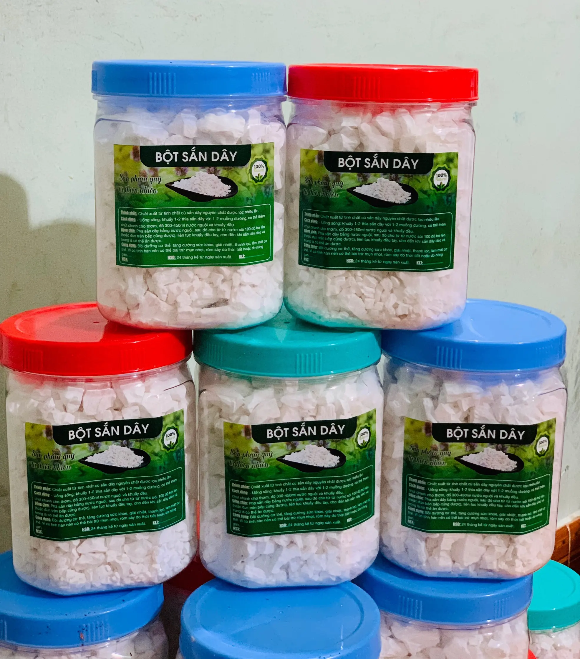 Bột sắn dây combo 5 hũ (2,5kg) Ba mẹ con Nhà Ngọc