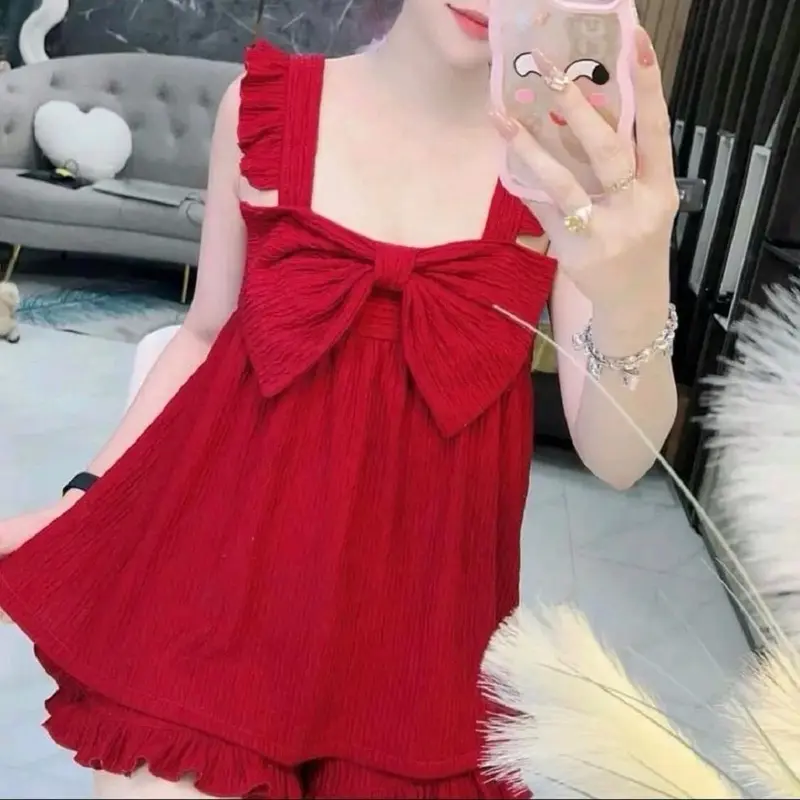 Đồ Bộ Đùi Tay Cánh Tiên Dành Cho Nữ Chất Thun Xốp Nhật Thoáng Mát áo ngủ stm Women Baggy Nhung Top