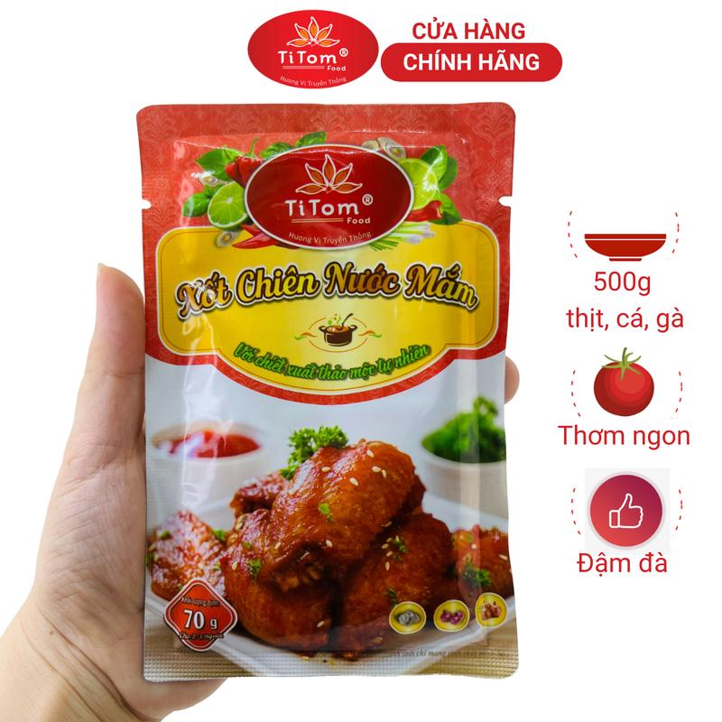 Xốt chiên nước mắm cá, thịt, gà Titom gói 70g - công thức truyền thống, hương vị đậm đà 4