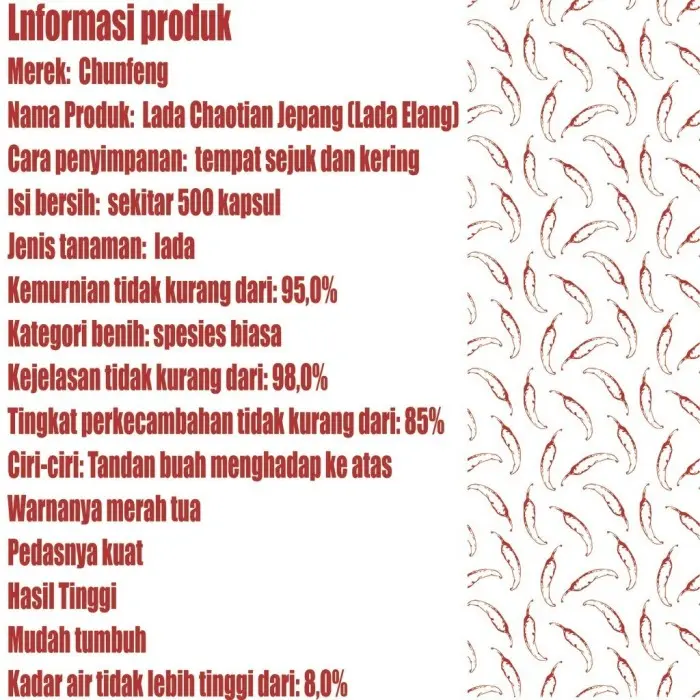 Cabai Jepang Benih Sayuran Benih Bibit Biji Super Cabai Cabe Rawit Benih Cabai Rawit Tumpuk Jepang 3 packet 7