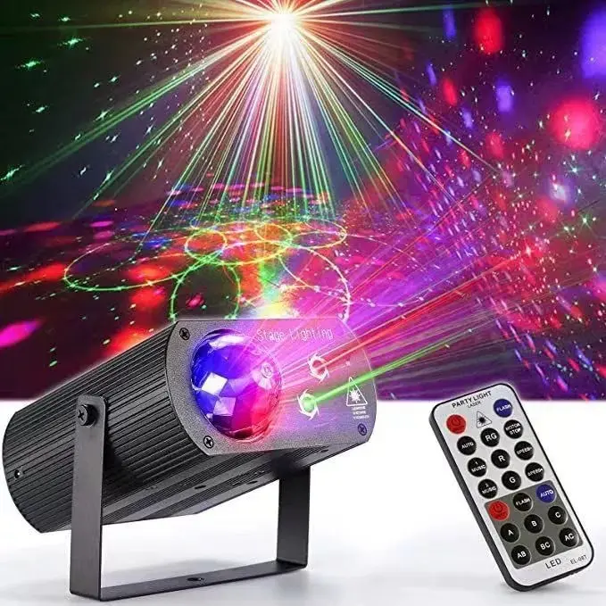 Đèn Laser theo nhạc mini có điều khiển từ xa 1